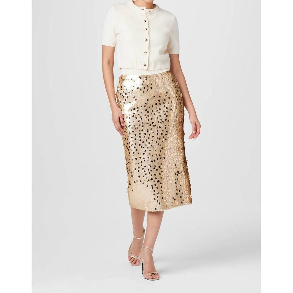 NEW TOCCIN leilani pencil skirt in brushed gold